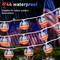 8.5FT Waterproof Nylon DIY American Flag Lantern String Lights